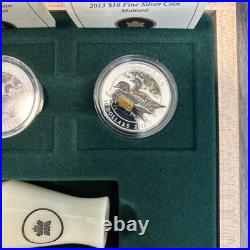 2013-2014 $10 Ducks of Canada Silver 3 Coin Set with Display Case and Duck Cal