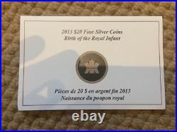 2013 $20 Fine Silver Coins 3 Canada Coin Set Birth of the Royal Infant