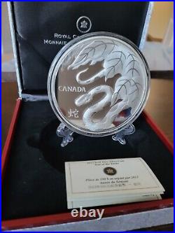 2013 250 Dollars Coin Canada Year Of The Snake, 1KG 999 Silver Kilo