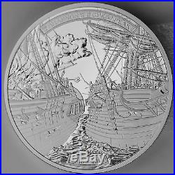 2013 $50 Shannon vs. Chesapeake, 5 Troy oz. Pure Silver Proof Coin, War of 1812