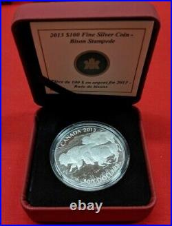 2013 CANADA MINT 100$ The American Bison SILVER COIN