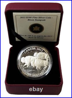 2013 Canada $100 Bison Stampede. 9999 Silver Coin 1 oz