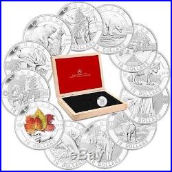 2013 Canada $10 Full O Canada 1/2oz PURE Silver 12-Coin Set with Display Case