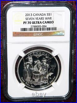 2013 Canada $1 End Of The Seven Years War Silver Coin Ngc Pf 70 Ultra Cameo