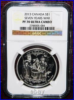 2013 Canada $1 End Of The Seven Years War Silver Coin Ngc Pf 70 Ultra Cameo
