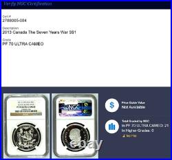 2013 Canada $1 End Of The Seven Years War Silver Coin Ngc Pf 70 Ultra Cameo