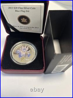 2013 Canada $20 1oz Fine Silver Iris Blue Flag Iris Coin