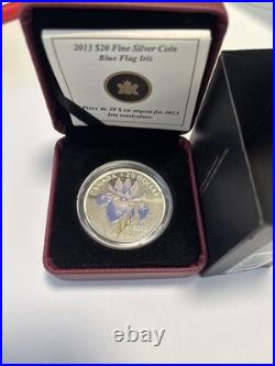 2013 Canada $20 1oz Fine Silver Iris Blue Flag Iris Coin