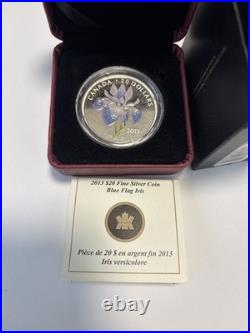 2013 Canada $20 1oz Fine Silver Iris Blue Flag Iris Coin
