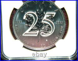 2013 Canada $5 Silver Maple Leaf 25th Anniversary 1oz Silver Coin Ngc Gem Bu