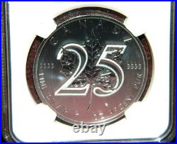 2013 Canada $5 Silver Maple Leaf 25th Anniversary 1oz Silver Coin Ngc Gem Bu