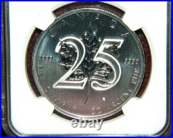 2013 Canada $5 Silver Maple Leaf 25th Anniversary 1oz Silver Coin Ngc Gem Bu