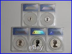 2013 Canada Silver Maple Leaf 5 Coin Reverse Proof Set ANACS RP69 DCAM