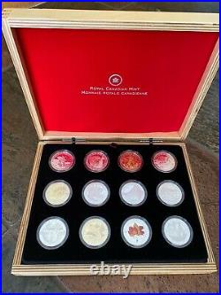 2013 Canadian Mint $10 Fine Silver O Canada 12 Coin Set with Presentation Case