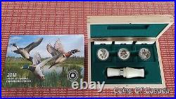 2013 Ducks Of Canada Silver 3 Coin Set with Duck Call Whistle #coinsofcanada