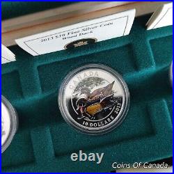 2013 Ducks Of Canada Silver 3 Coin Set with Duck Call Whistle #coinsofcanada