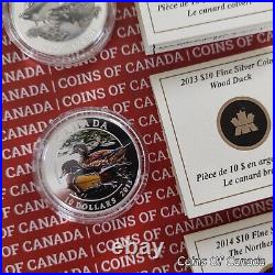 2013 Ducks Of Canada Silver 3 Coin Set with Duck Call Whistle #coinsofcanada