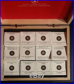 2013 O Canada Silver 12 Coin Set Proof With Deluxe Wooden Box + Coa