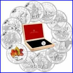 2013 O Canada $10 Fine Silver 12-Coin Set with Deluxe Box