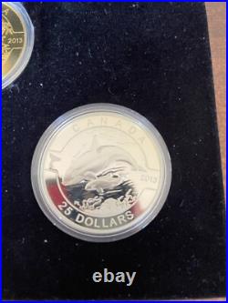 2013 O'Canada $25 Coin Silver Proof Set (5) Limited Mintage of 8,500 in Case