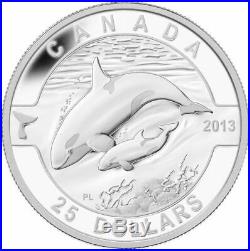 2013 O Canada Complete 5 Coin $25 Silver Proof Set Wolf Bear Orca in Wood Case