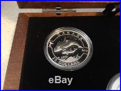 2013 O Canada Set 99.99% Pure Silver $25 1 Ounce Coins5 Coins With Wooden Box