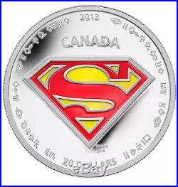 2013 Silver 1 oz. $20 SUPERMAN S-SHIELD Coin 75th Anniversary