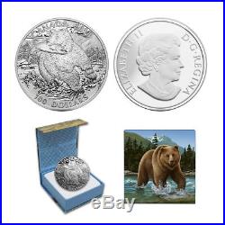 2014 $100 CANADA The Grizzly Bear, FINE. 9999 SILVER COIN (OGP/COA)