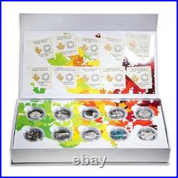 2014 $10 O Canada 10 Coin Set, Each Half Ounce Fine Silver