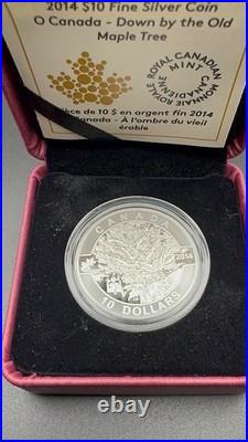2014 $10 O Canada Timeless Maple Tree Design- 99.99% Pure Silver Coin