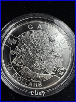 2014 $10 O Canada Timeless Maple Tree Design- 99.99% Pure Silver Coin