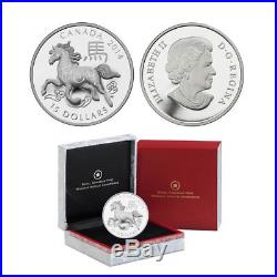 2014 $15 Canada Year of the Horse 1 oz Fine Silver Proof Coin (OGP/COA)