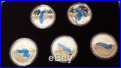 2014 2015 Canada $20 The Great Lakes Five 1 Oz Pure Silver Coins Set No Coa