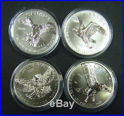 2014 2015 Canada $5 Birds of Prey Series Falcon Eagle Hawk Owl 1oz Silver Coin