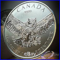 2014-2015 Canada Birds of Prey 4 Coin Silver Set Falcon, Eagle, Hawk, Owl
