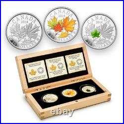 2014 $20 Fine Silver Coins Majestic Maple Leaves 3 Coin Set