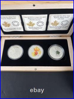 2014 $20 Fine Silver Coins Majestic Maple Leaves 3 Coin Set