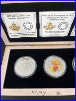 2014 $20 Fine Silver Coins Majestic Maple Leaves 3 Coin Set