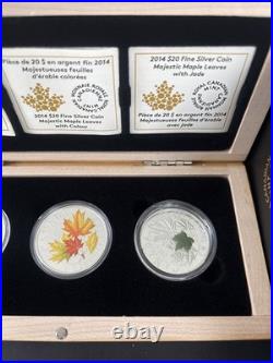 2014 $20 Fine Silver Coins Majestic Maple Leaves 3 Coin Set