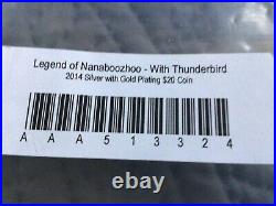 2014 $20 Nanaboozhoo And The Thunderbird Pure Silver Coin