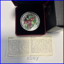 2014 $20 Red Trillium with Crystal Dew Drops Pure Silver Coin