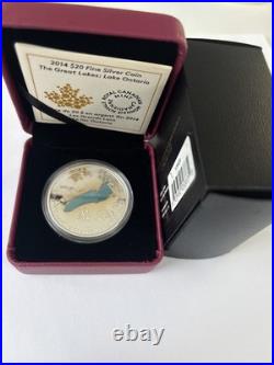 2014 $20 The Great Lakes Lake Ontario Pure Silver Coin
