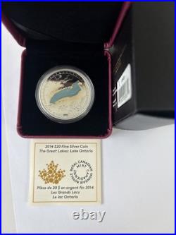 2014 $20 The Great Lakes Lake Ontario Pure Silver Coin