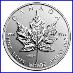 2014 $5 Maple Leaf with World's Fair of Money Privy Mark 1 oz Pure Silver Coin
