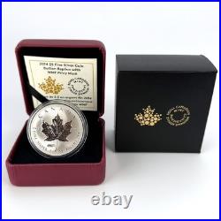 2014 $5 Maple Leaf with World's Fair of Money Privy Mark 1 oz Pure Silver Coin