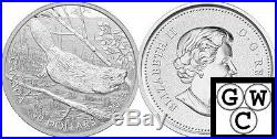 2014 5oz Proof $50'Swimming Beaver'. 9999 Fine Silver Coin No Tax (13336)