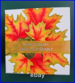 2014 CANADA coin $20 1 oz. 9999 silver Majestic Maple Leaves with Colour in OGP