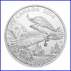 2014 Canada $100 for $100 Bald Eagle Wild Life in Motion 1oz. 9999 silver coin