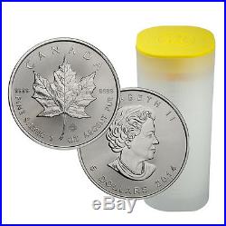 2014 Canada 1 Troy Oz. 9999 Silver Maple Leaf $5 Coins Roll of 25 SKU30325
