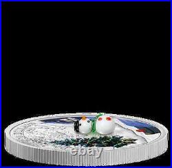2014 Canada 1 oz Fine Silver Coloured Holiday Coin Venetian Glass Snowman